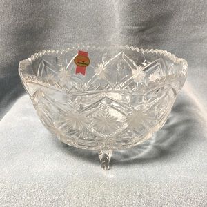Belle Fleur Footed Lead Crystal Bowl Anna Hutte Made in Germany